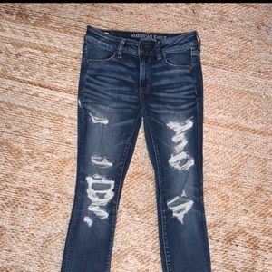 Blue skinny jeans!